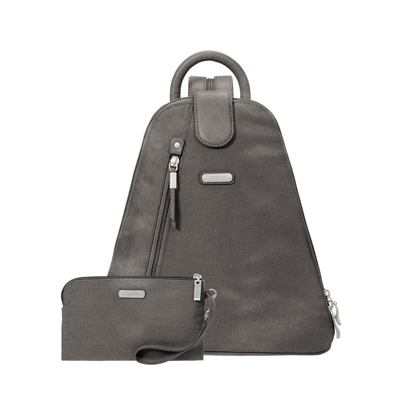 Baggallini Metro Backpack with RFID Phone Wristlet - 9x11 Convertible Sling Bag for Women with Adjustable Shoulder Straps - Image 1